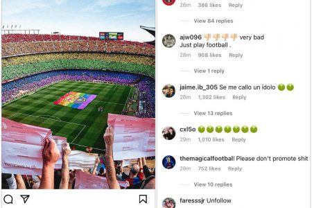 اعتراض برخی از هواداران بارسلونا به حمایت این تیم از همجنسگرایی