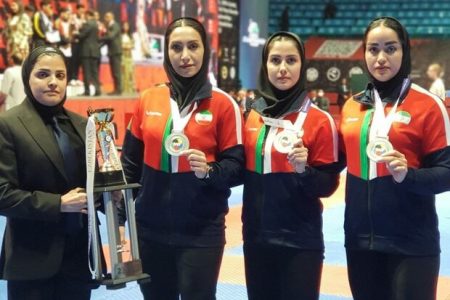 کاتای تیمی بانوان ایران در مسابقات قهرمانی آسیا به مدال نقره رسید