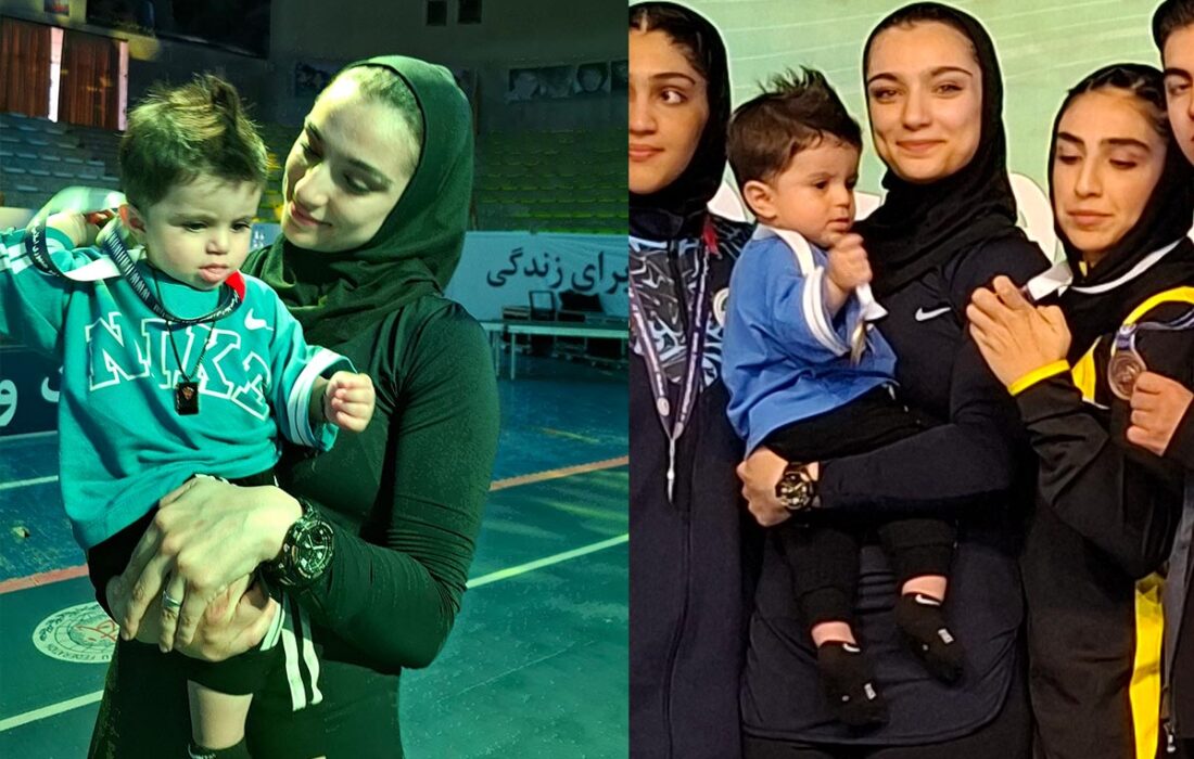 قهرمان با پسرش روی سکو: بازگشت طلایی تارا پورحسن به ووشو پس از مادرشدن